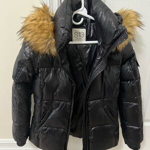 Sam S13 down puffer jacket removable fur on hood size small black